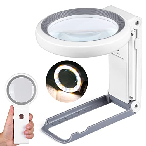 Produktbild: magnifying glass with light and stand, 30x 10x illuminated magnifier for seniors