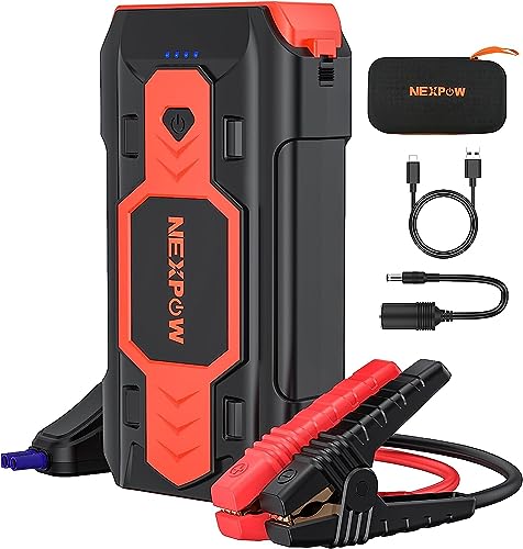 nexpow 2500a starthilfe powerbank für auto, tragbare batterie booster 12v, led warnung