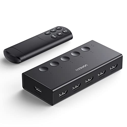 ugreen hdmi switch 5 in 1, 4k 60hz, kvm splitter, kompatibel mit ps5, xbox, apple tv