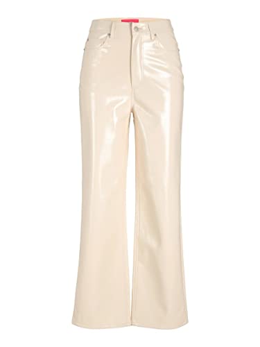 jjxx damen hosen jxkenya hw straight faux leather pants shiny long seedpearl, s
