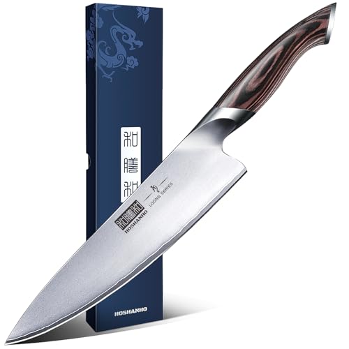 hoshanho japanisches chefmesser, scharfes küchenmesser aus edelstahl, ergonomischer griff