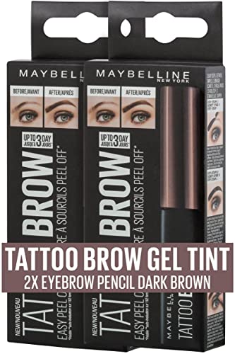 Produktbild: maybelline tattoo brow gel tint doppelpack augenbrauenfarbe nr. 3 dunkelbraun 2 x 5 ml