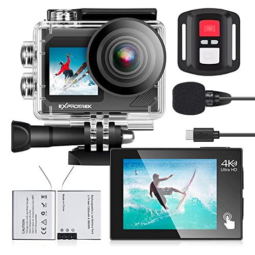 exprotrek action cam 4k 30fps wasserdichte unterwasserkamera mit wifi und zubehör
