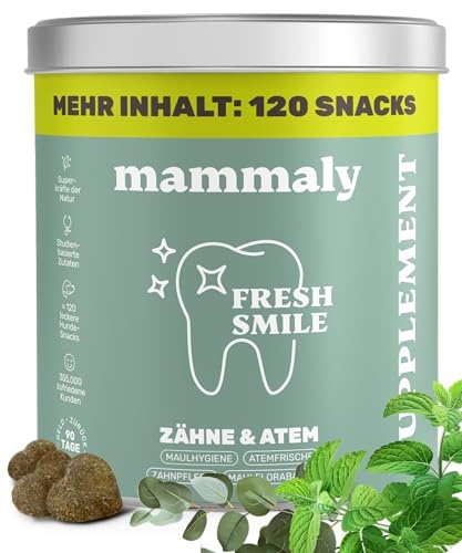 zahnpflege leckerli für hunde 10-in-1 mammaly gegen mundgeruch 120 snacks 350g