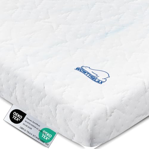 wowttrelax matratzentopper 140x200 cm gel memory foam 6 cm höhe waschbarer bezug