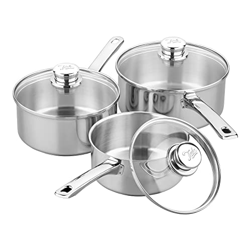 Tala Performance edelstahl kochgeschirr-set 3-teilig mit glasdeckeln 16-20 cm Induktion