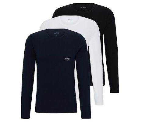 3er pack boss r-neck langarmshirts, 39,85 statt 47