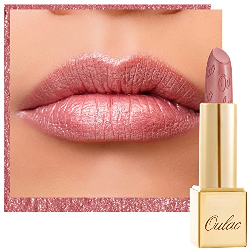 oulac metallic lippenstift mit langanhaltender feuchtigkeit, vegan, 4.3g, (13) baby angel