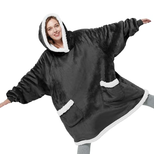 bedsure hoodie decke mit ärmeln und kapuze, kuscheldecke für damen als geschenk