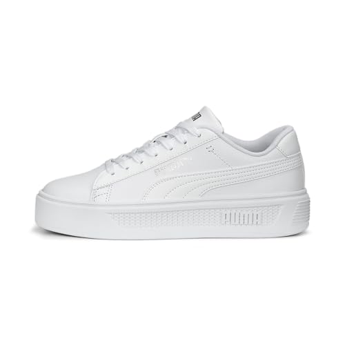 PUMA Smash Platform V3 Sneaker Mädchen, weiß silber, 36 EU