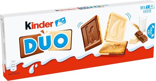 kinder duo kekse mit schokoriegeln aus vollmilch und weißer schokolade 150g
