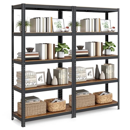 songmics standregal 2er set bücherregal 5 ablagen küchenregal 40 x 90 x 180 cm