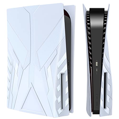 moroer ps5 faceplate cover ersatzplatte für playstation 5 konsole weiß, kratzfest