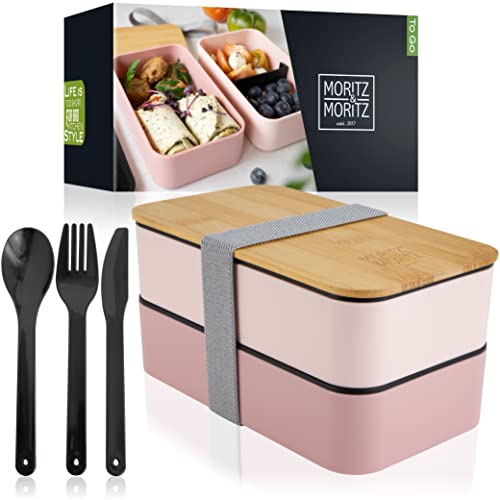 moritz & moritz bento box kinder pink  lunchbox mit fächern für schule und arbeit