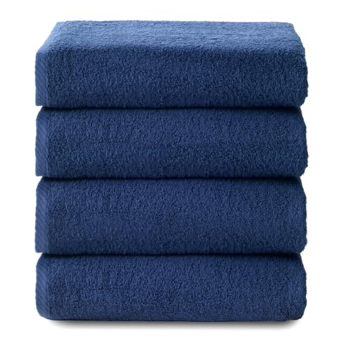 Produktbild: badetücher 30x50 cm, 4 gesichtshandtücher aus 100 % baumwolle, marine - top towel