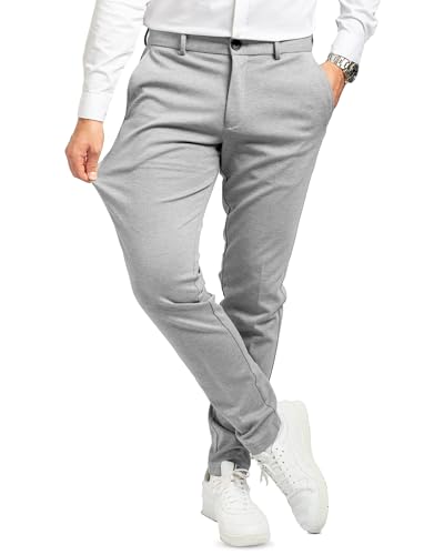 Produktbild: performance pants herren hellgrau 34w/36l - stretch chino hose für business und freizeit