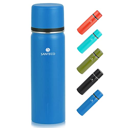 Santeco thermoskanne edelstahl 1l, 500ml, auslaufsicher, isolierflasche für unterwegs