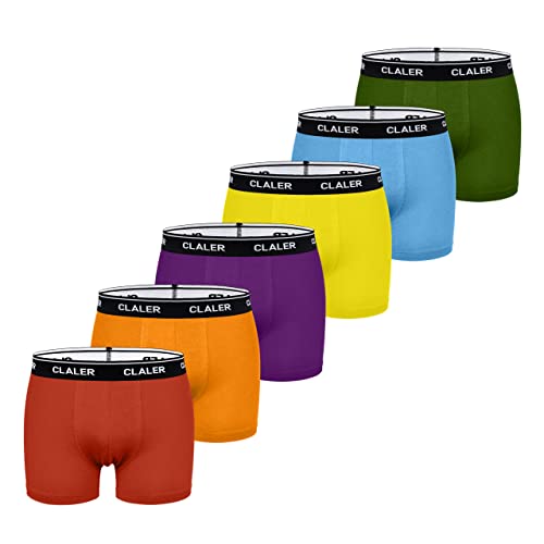 claler herren boxershorts 6er pack baumwolle retroshorts unterwäsche männer mehrfarbig S-XXL