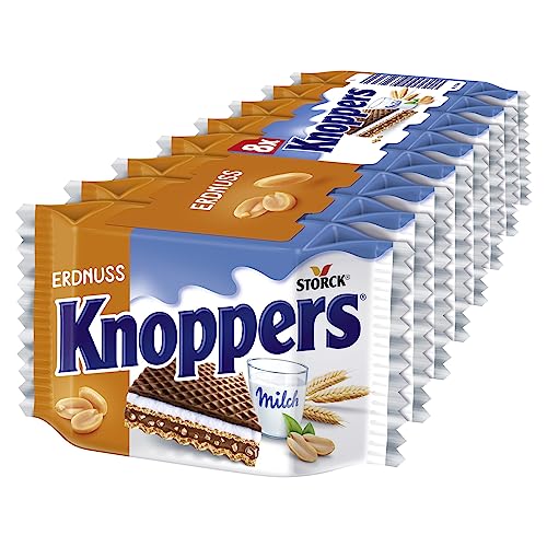 Knoppers Erdnuss - Gefüllte Waffelschnitten mit Erdnuss- und Milchcreme, 200 g