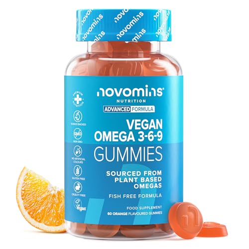 omega 3 gummibärchen vegan alternative zu fischöl, 200 mg perillaöl, 60 stück - novomins
