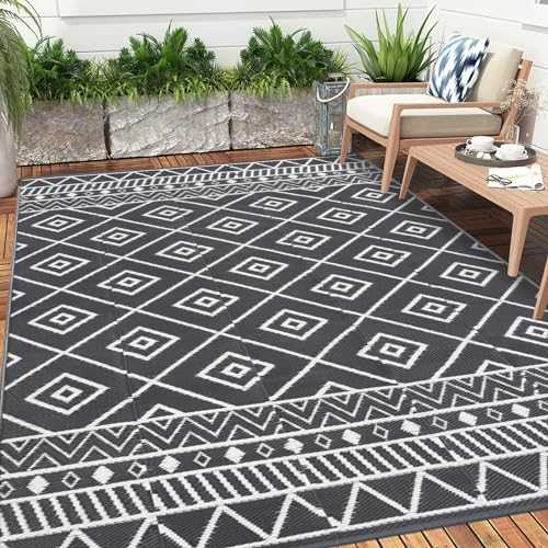 enyhom outdoor teppich wetterfest UV-beständig recycelte plastik 150 x 210 cm