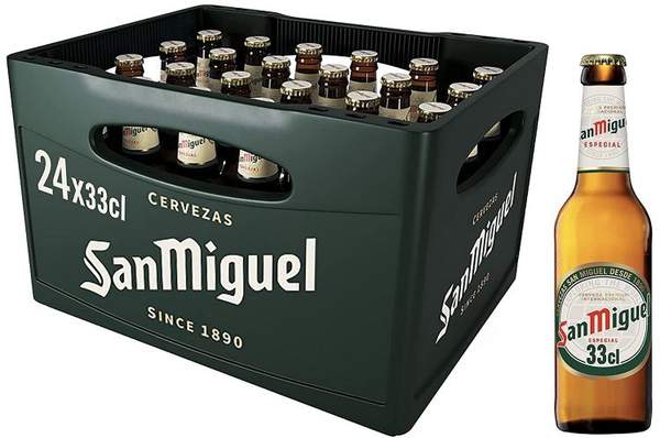 san miguel especial lager 24x 0,33l flaschen zum günstigsten preis 0,59 pro flasche