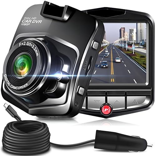 rettoo dashcam fhd 1080p mit loopaufnahme, 2,4 zoll bildschirm, nachtsicht, g-sensor