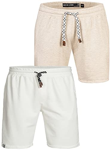 Produktbild: indicode herren sweatshorts 2er-pack eddy joggingshorts sand mix/offwhite XXL