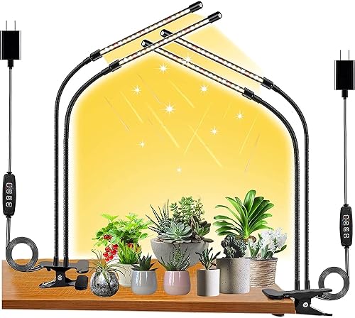 frgrow vollspektrum pflanzenlampe led für zimmerpflanzen, dimmbar, timer, 3000k/5000k/660nm