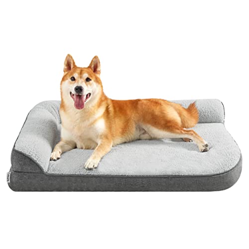 lesure orthopädisches hundebett grau 91.4x68.5cm für mittelgroße hunde, waschbar, wasserdicht