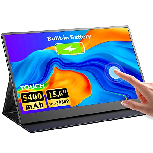 portable monitor 15.6 zoll touchscreen mit battery, uperect 1920x1080 hdmi type-c