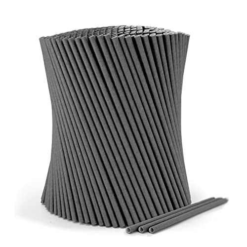 Produktbild: papierstrohhalme 100 stk schwarz 8 mm x 14,5 cm biologisch abbaubar von wisefood