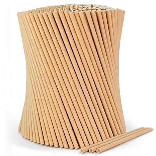 papierstrohhalme 6 mm 20 cm von wisefood, biologisch abbaubar, 500 stk, braun