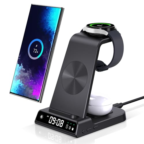 induktive ladestation samsung s25 ultra, 3 in 1 kabelloses ladegerät für galaxy buds, galaxy watch, s24, s23, z flip, z fold