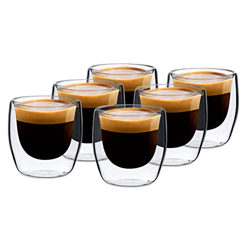 Produktbild: espressotassen set glaswerk 6 x 80 ml doppelwandig borosilikat spülmaschinenfest
