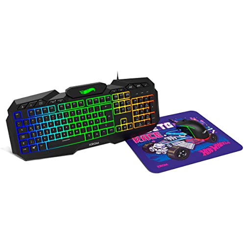 krom hot wheels edition tastatur maus mausunterlage led rgb 7200 dpi schwarz deutsch