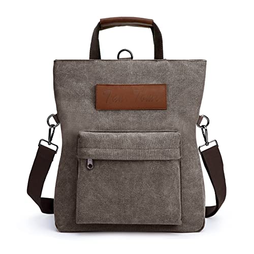 handtasche rucksack damen 2 in 1 tan.tomi groß canvas mehrzweck für büro einkaufen reisen