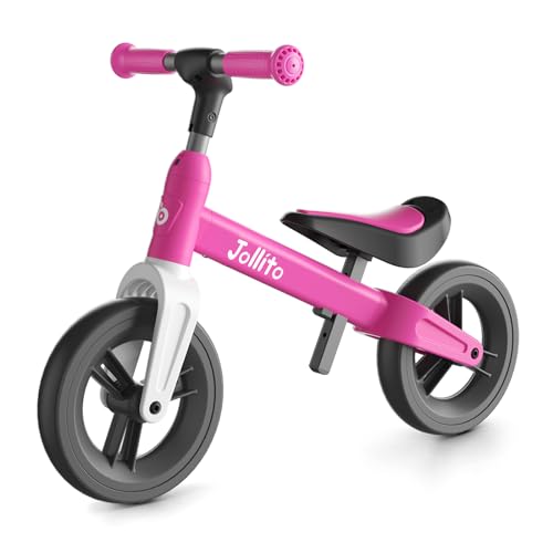 baby laufrad jollito für jungen und mädchen 18-48 monate, 9 zoll, aluminiumrahmen, fuchsia rose