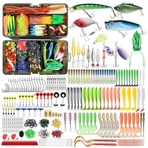 Produktbild: TRUSCEND Angeln Köder Set mit Gummifischen, Spinner, Jigs Head, Tackle Box