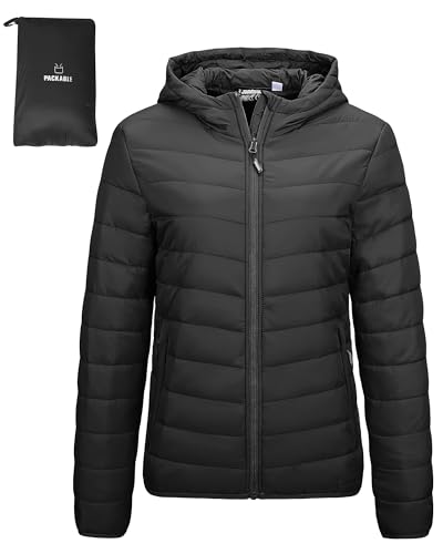 outdoor ventures damen steppjacke leichte packbare winterjacke mit kapuze