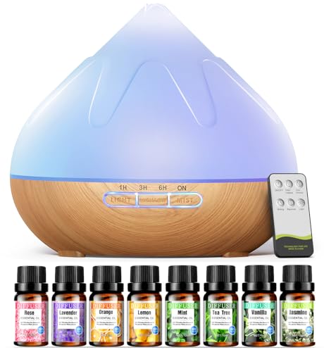 ätherische öle aroma diffusor set 500 ml mit fernbedienung 14 farben 4 timer