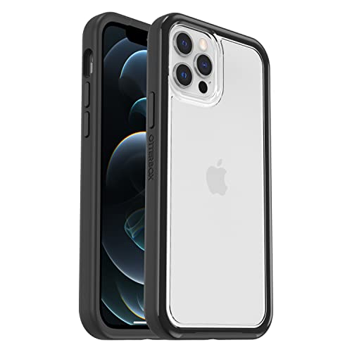 otterbox clear case für iphone 12, iphone 12 pro, stoßfest, ultra-dünn, schwarz