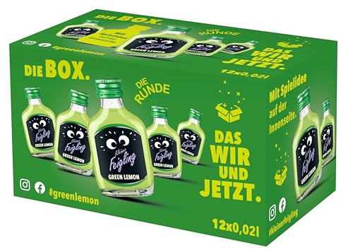 kleiner feigling green lemon vodka 15 % vol, 12 x 20ml, spritziger limettengeschmack