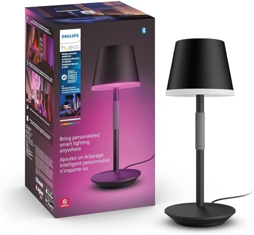 philips hue go lampe, white & color ambiance tragbare smart lampe