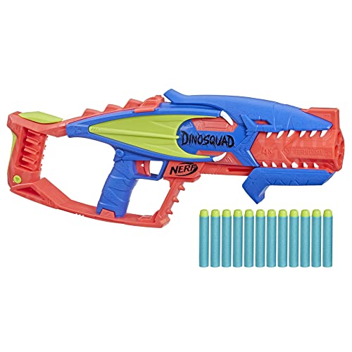 nerf blaster dino squad terrodak, 4-dart spielzeug-blaster mit 12 darts