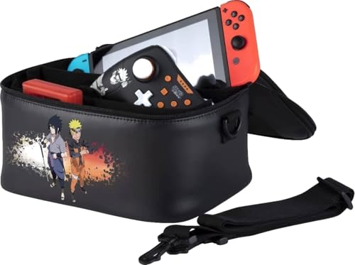 konix naruto shippuden lunch bag für switch und switch lite, modulare fächer, shoulder strap