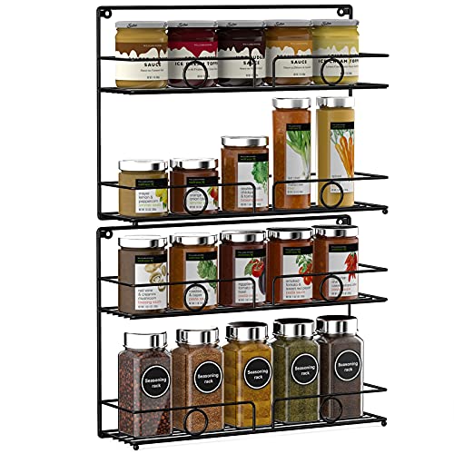 bomclap gewürzregal metall 4-tier hängend für küche, 40 x 11 x 28 cm, schwarz