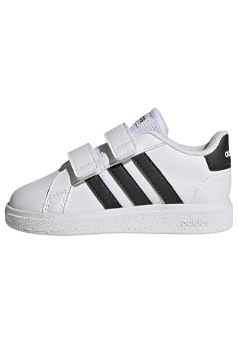 adidas baby schuhe grand court unisex mit klettverschluss, cloud white, 21 eu
