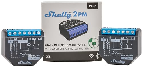 shelly plus 2pm wlan bluetooth relais schalter mit strommessung für smart home