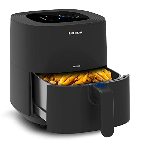 heißluftfritteuse 5,5 l ohne öl, 8 programme, touchscreen, timer, antihaftbeschichtet